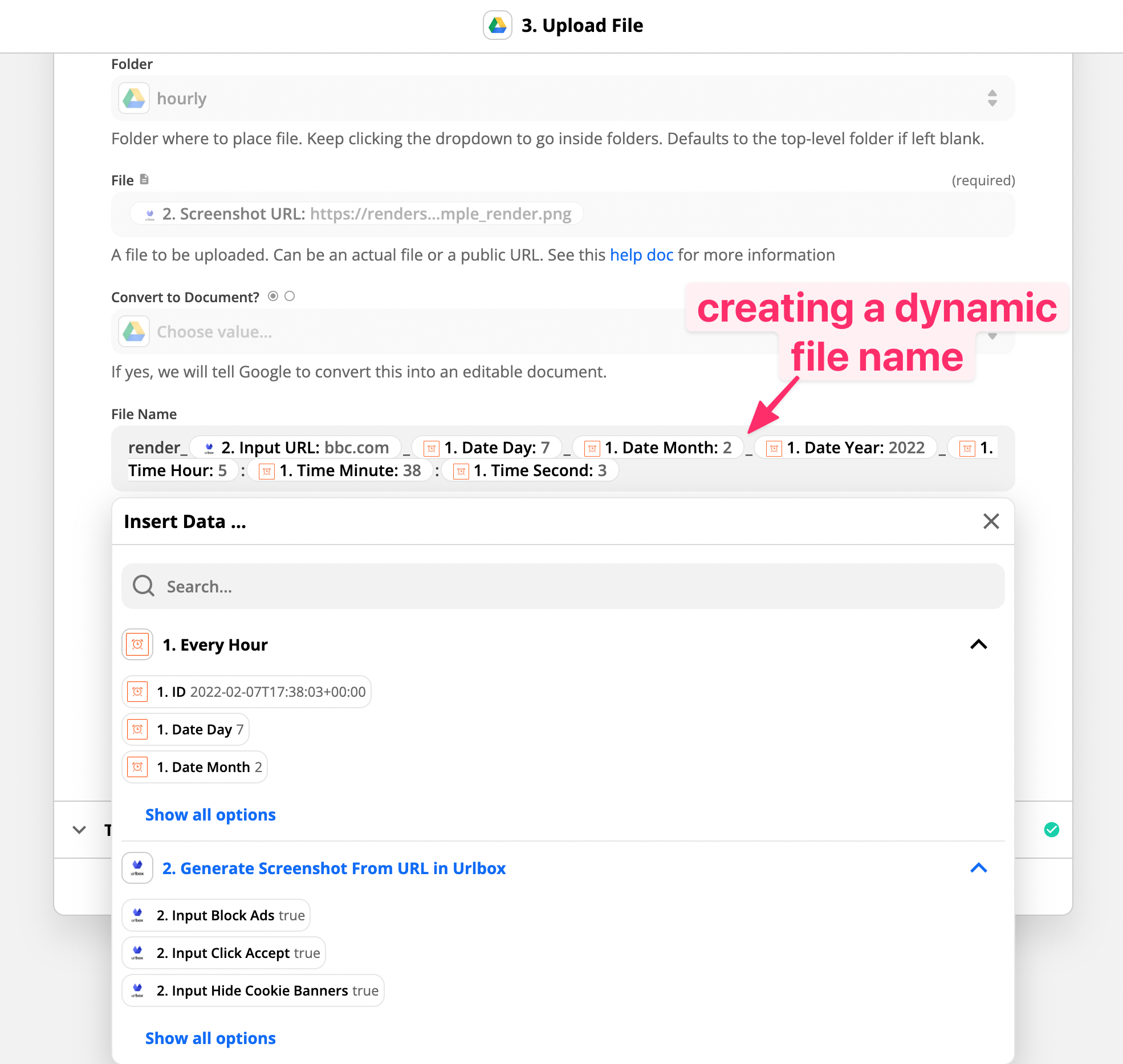 zapier dynamic name