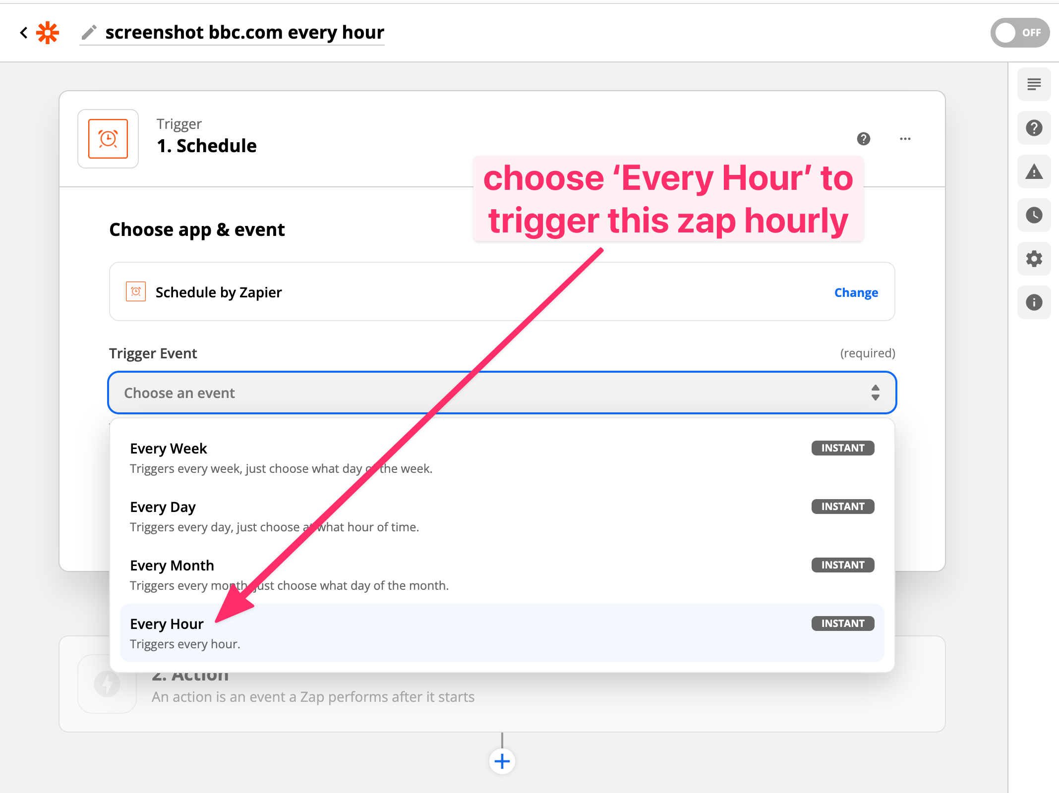 zapier hourly