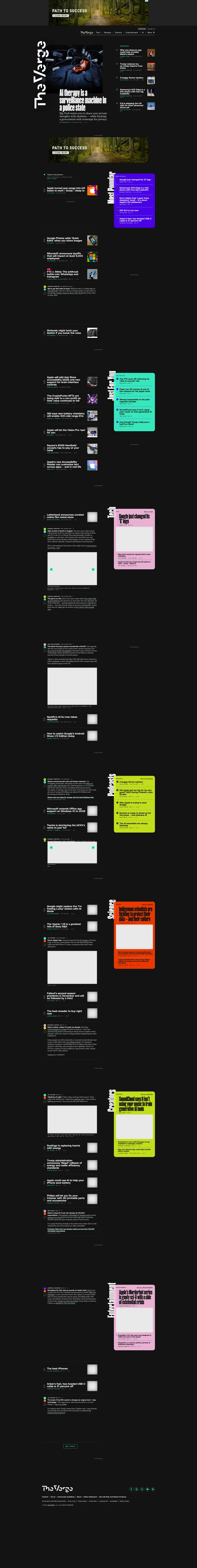 The Verge website screenshot taken with ApiFlash