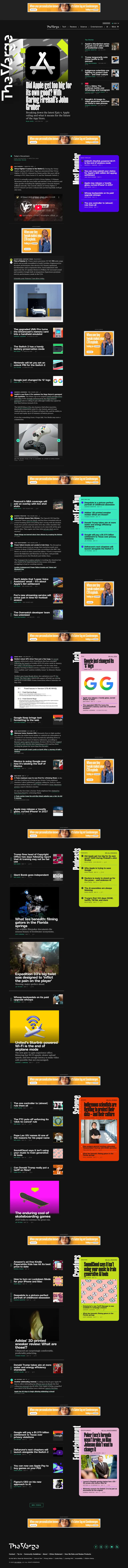 The Verge website screenshot taken with Urlbox